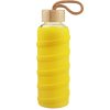 glass water bottle with colorful sleeve