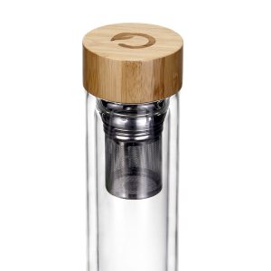 Double wall glass water bottles with the stainless insfuer