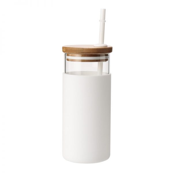 Glass Water Bottle With Natural Bamboo Lid