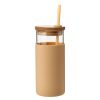 Glass Water Bottle With Natural Bamboo Lid