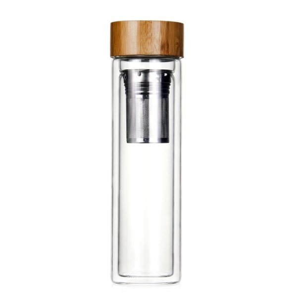Double wall glass water bottles with the stainless insfuer