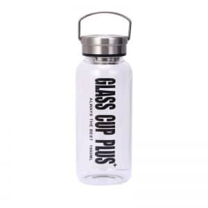 glass water bottle with stainless steel cap