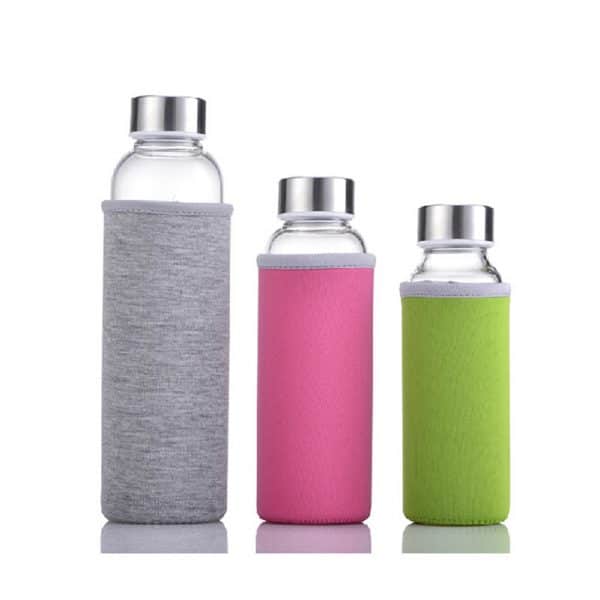 sport borosilicate glass water bottle