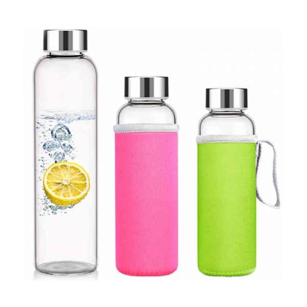 sport borosilicate glass water bottle
